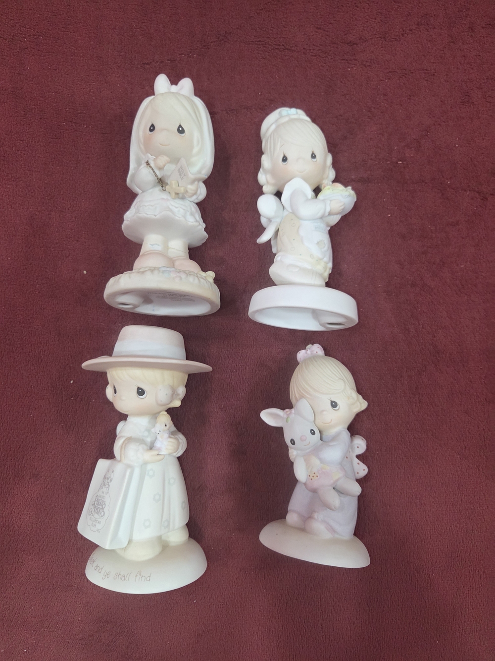 Precious Moments Pastel Pink Ceramic Figurine Collection